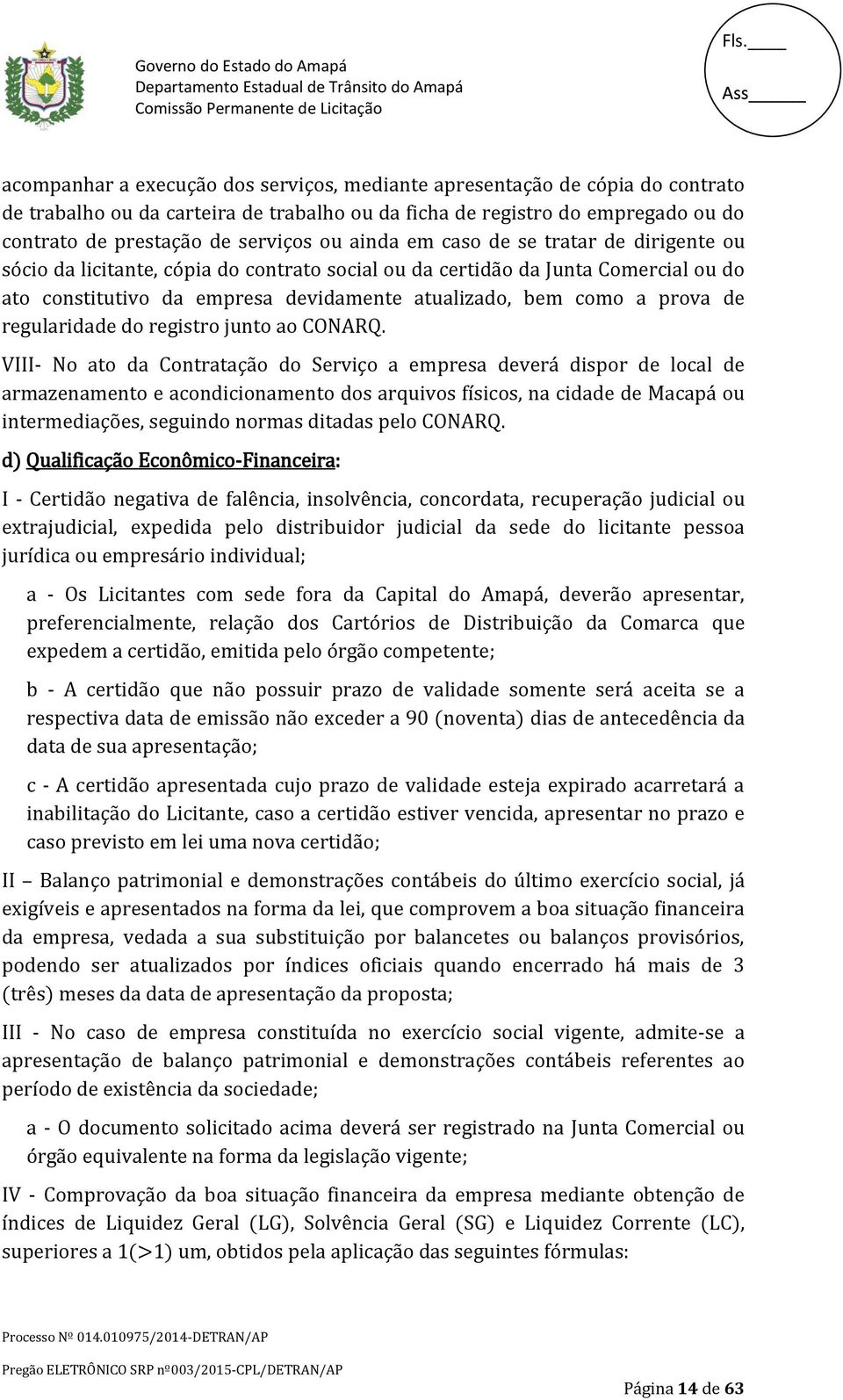 regularidade do registro junto ao CONARQ.