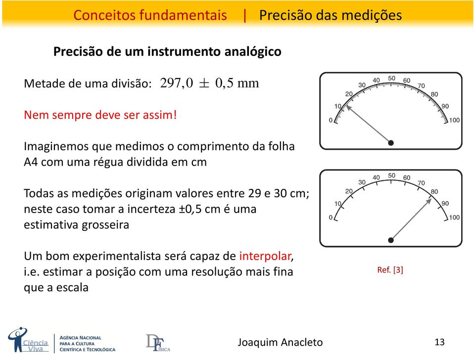 Imaginemos que medimos o comprimento da folha A4 com umaréguadivididaemcm Todasas mediçõesoriginamvaloresentre 29 e