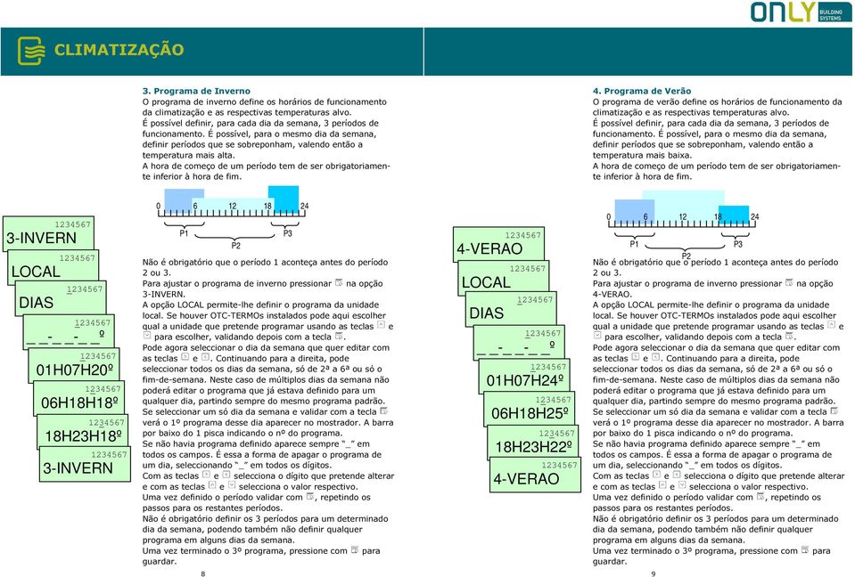 A hora de começo de um período tem de ser obrigatoriamente inferior à hora de fim. 4.