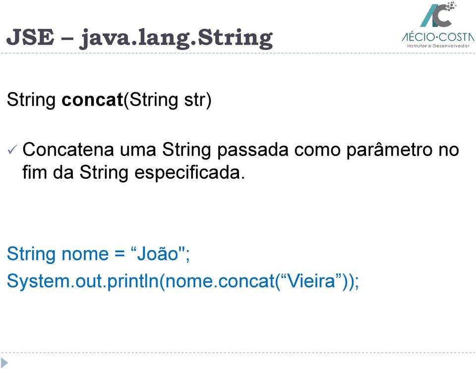 String especificada.