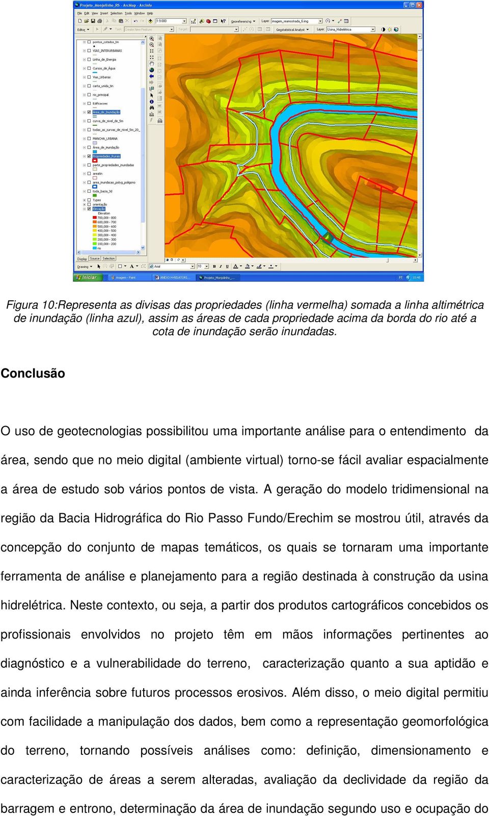 Conclusão O uso de geotecnologias possibilitou uma importante análise para o entendimento da área, sendo que no meio digital (ambiente virtual) torno-se fácil avaliar espacialmente a área de estudo