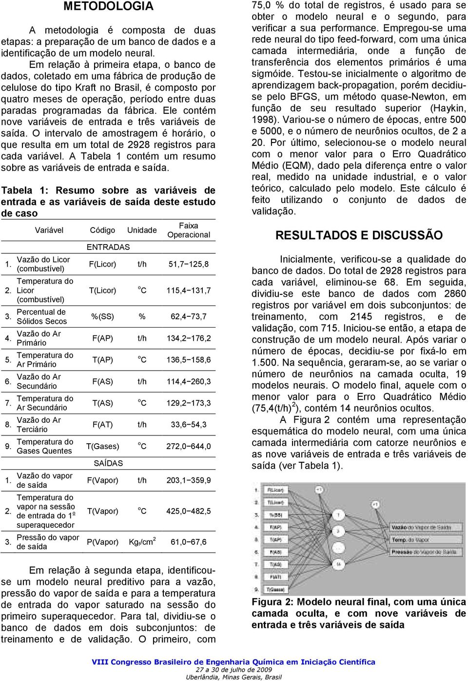 da fábrica. Ele contém nove variáveis de entrada e três variáveis de saída. O intervalo de amostragem é horário, o que resulta em um total de 2928 registros para cada variável.