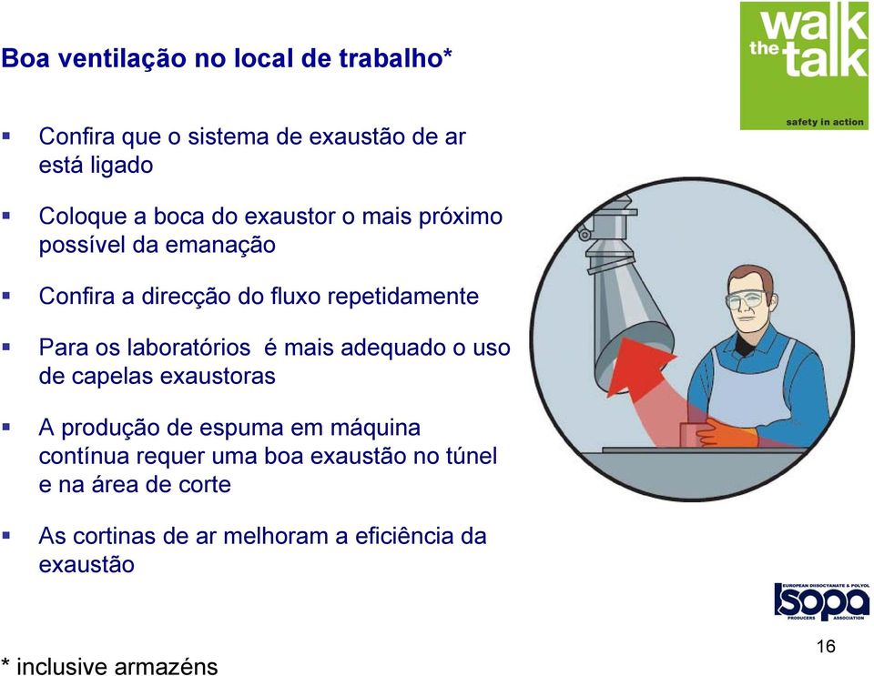 laboratórios é mais adequado o uso de capelas exaustoras A produção de espuma em máquina contínua requer