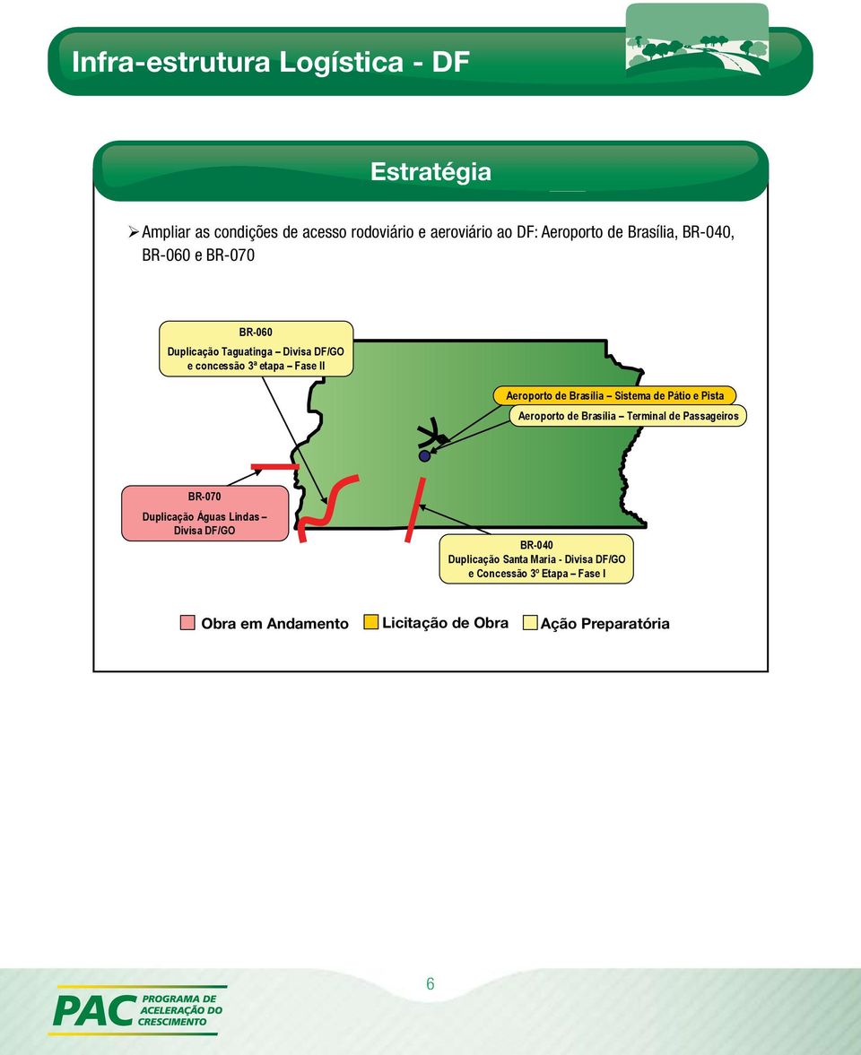 Sistema de Pátio e Pista Aeroporto de Terminal de Passageiros BR-070 Duplicação Águas Lindas Divisa DF/GO BR-040