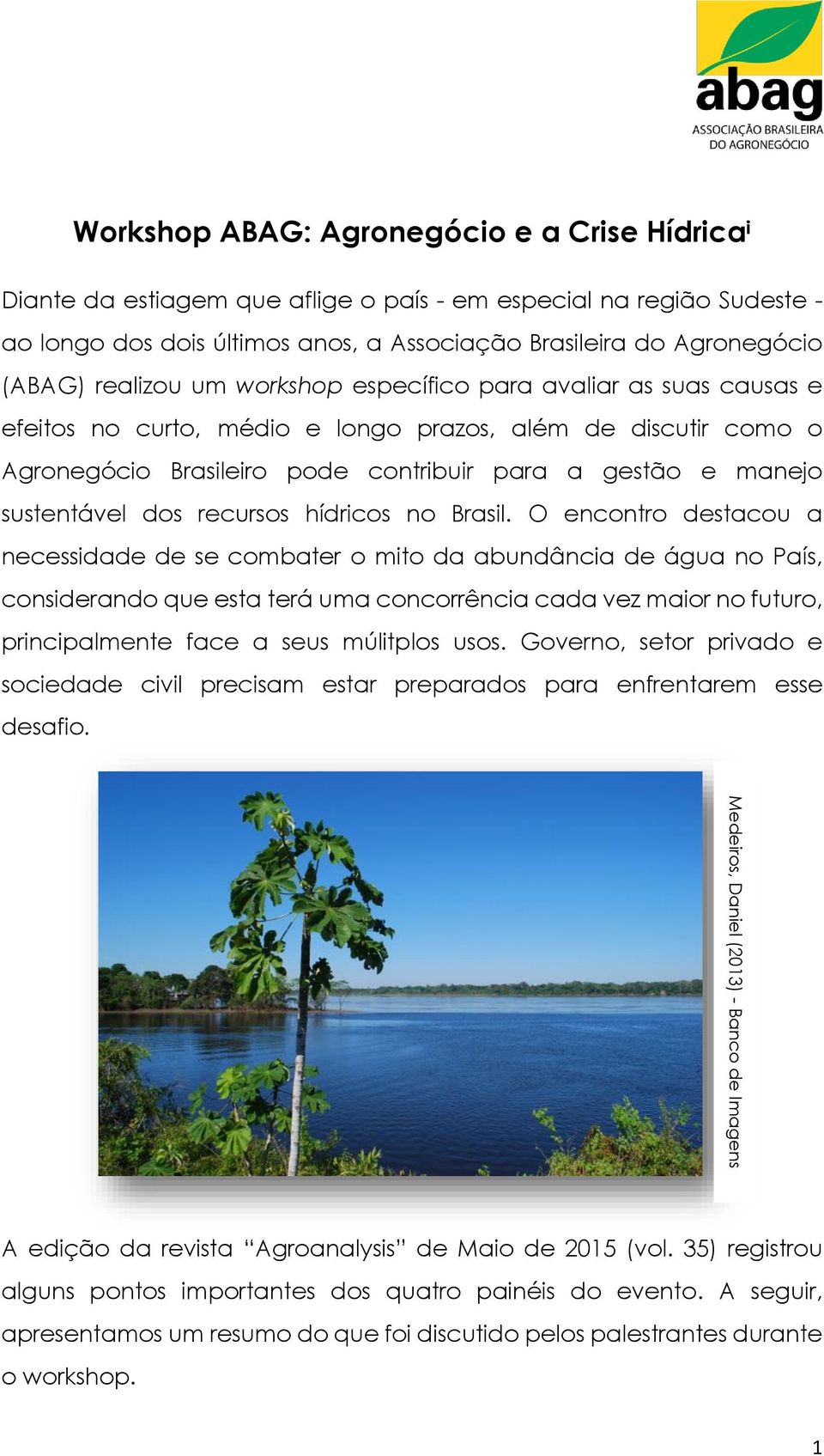 dos recursos hídricos no Brasil.