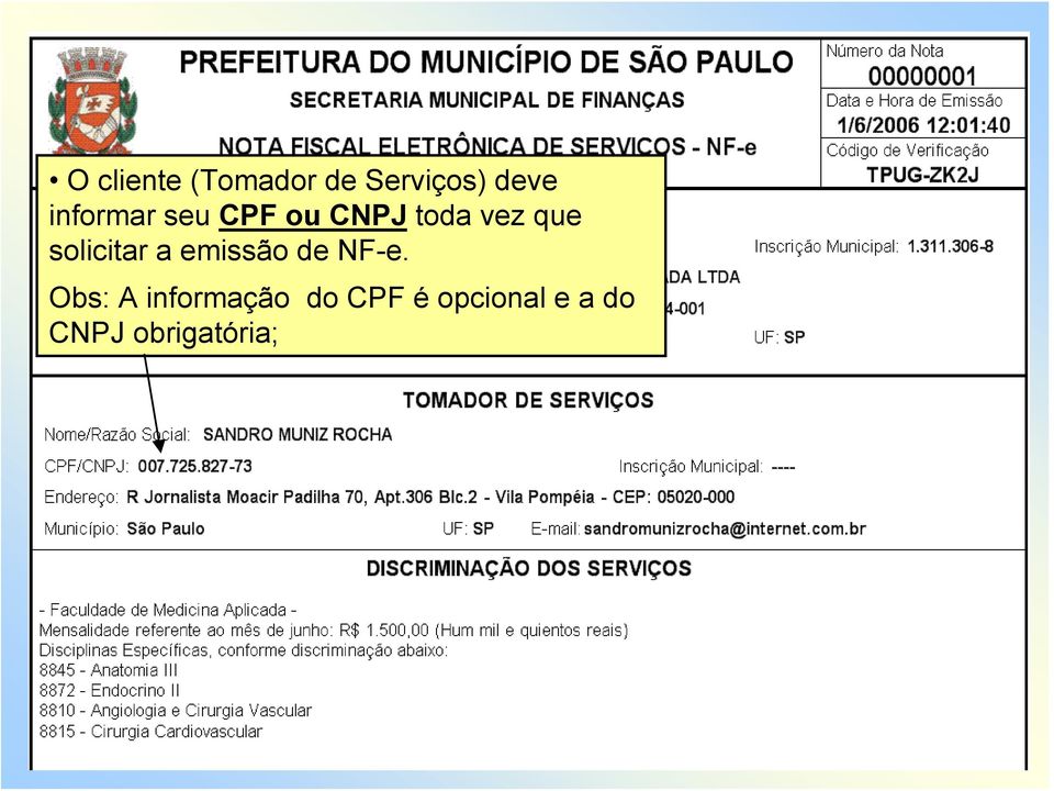 solicitar a emissão de NF-e.