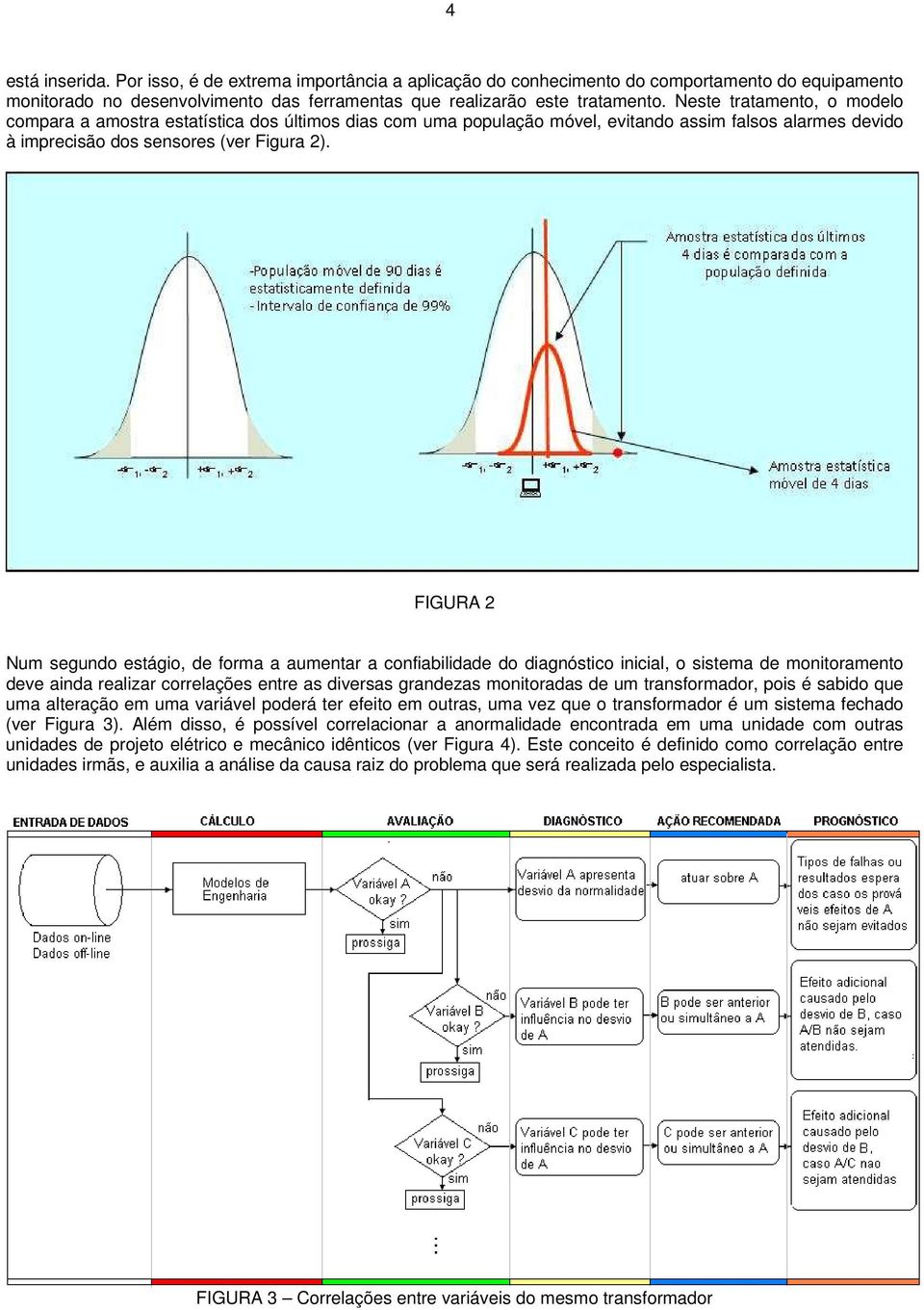 FIGURA 2 Num segundo estágio, de forma a aumentar a confiabilidade do diagnóstico inicial, o sistema de monitoramento deve ainda realizar correlações entre as diversas grandezas monitoradas de um