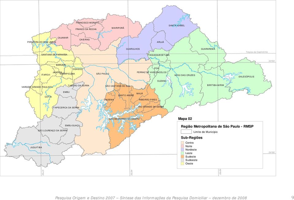 BIRITIBA-MIRIM COTIA EMBU DIADEMA SANTO ANDRÉ MAUÁ RIBEIRÃO PIRES ITAPECERICA DA SERRA RIO GRANDE DA SERRA SÃO BERNARDO DO CAMPO Mapa 02 JUQUITIBA SÃO LOURENÇO DA SERRA EMBU-GUAÇU Região