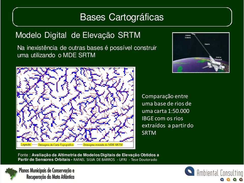 000 IBGE com os rios extraídos a partir do SRTM Fonte : Avaliação da Altimetria de Modelos
