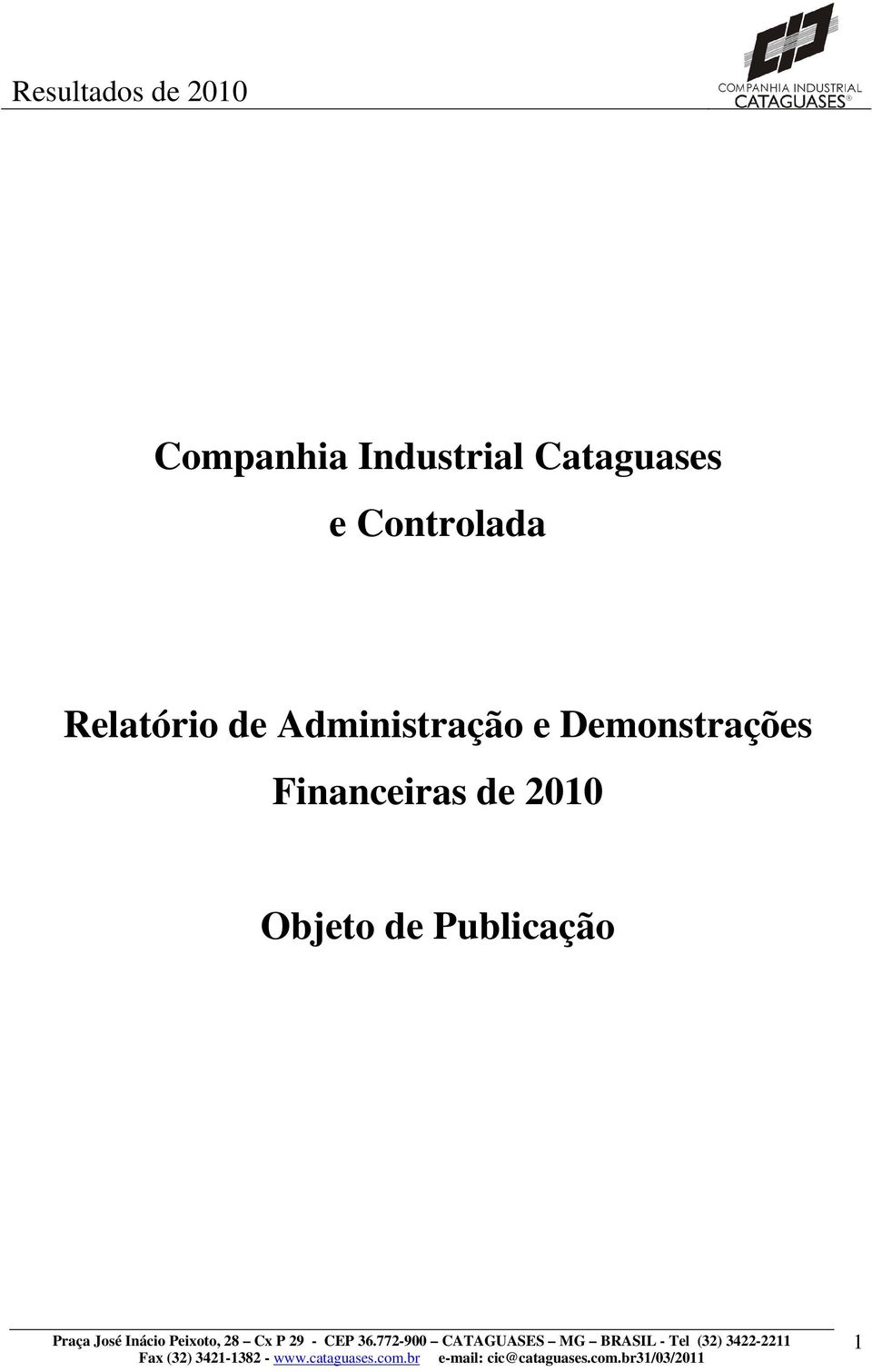 Administração e Demonstrações