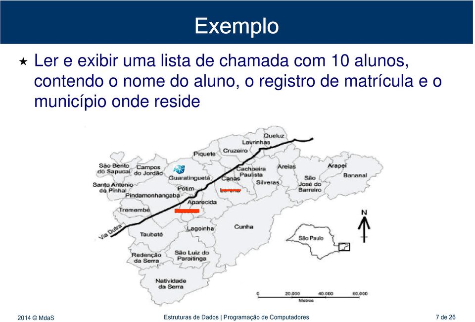 registro de matrícula e o município onde