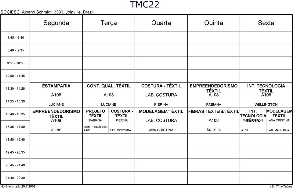 TECNOLOGIA TÊXTIL A : - :0 LUCIANE LUCIANE PIERINA FABIANA WELLINGTON :0 - : EMPREENDEDORISMO TÊXTIL A PROJETO TÊXTIL FABIANA COSTURA - TÊXTIL PIERINA