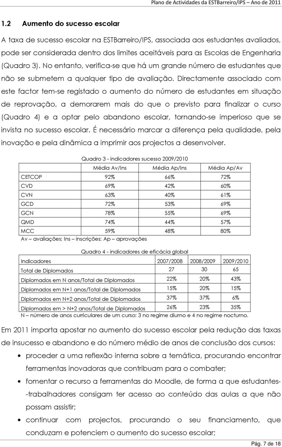 Directamente associado com este factor tem-se registado o aumento do número de estudantes em situação de reprovação, a demorarem mais do que o previsto para finalizar o curso (Quadro 4) e a optar