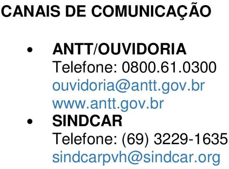 gov.br www.antt.gov.br SINDCAR