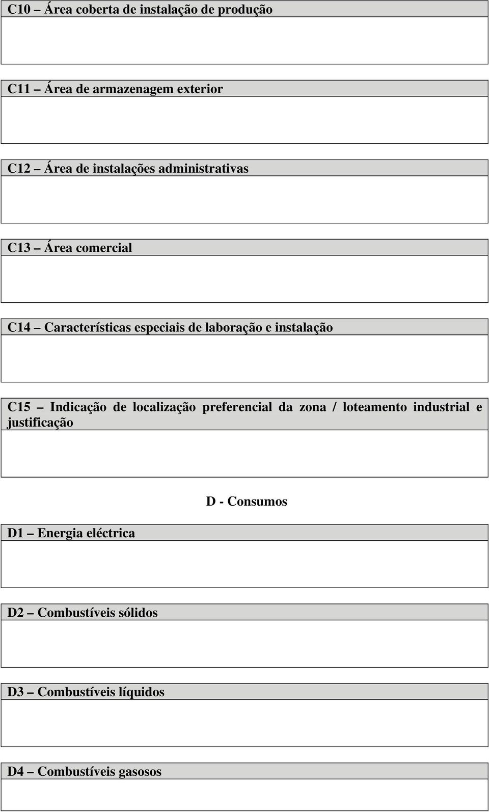 instalação C15 Indicação de localização preferencial da zona / loteamento industrial e