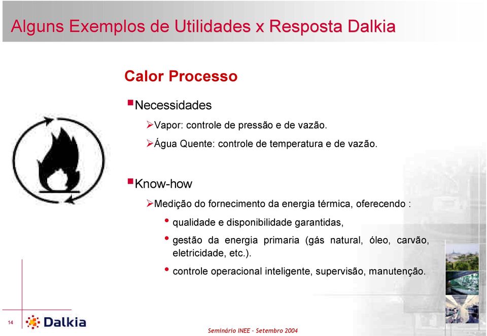 Know-how Medição do fornecimento da energia térmica, oferecendo : qualidade e disponibilidade