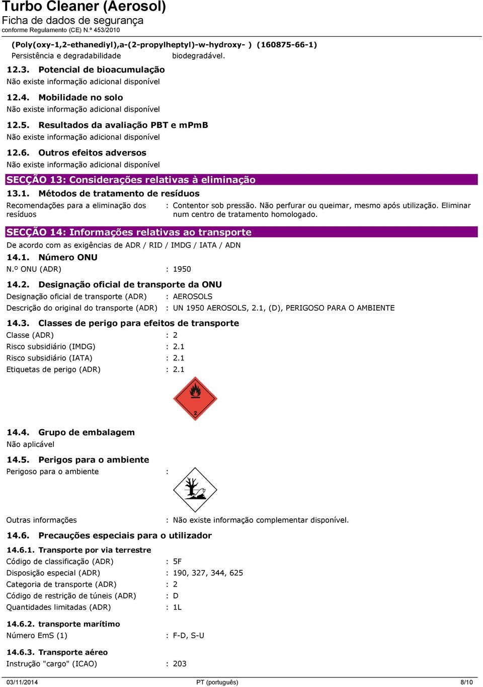 : Considerações relativas à eliminação 13