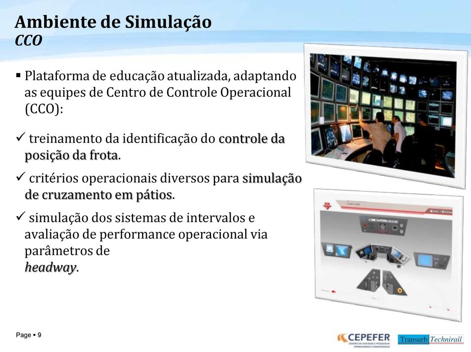 critérios operacionais diversos para simulação de cruzamento em pátios.