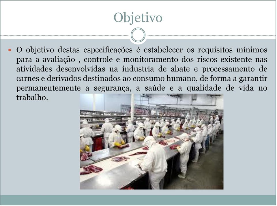 na industria de abate e processamento de carnes e derivados destinados ao consumo