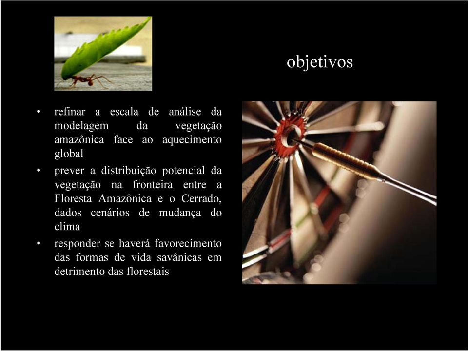 entre a Floresta Amazônica e o Cerrado, dados cenários de mudança do clima