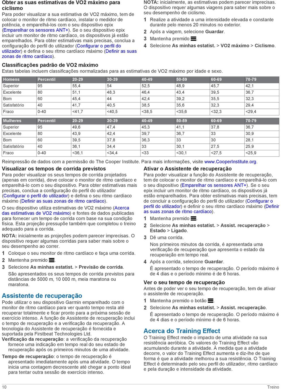 Para obter estimativas mais precisas, conclua a configuração do perfil do utilizador (Configurar o perfil do utilizador) e defina o seu ritmo cardíaco máximo (Definir as suas zonas de ritmo cardíaco).