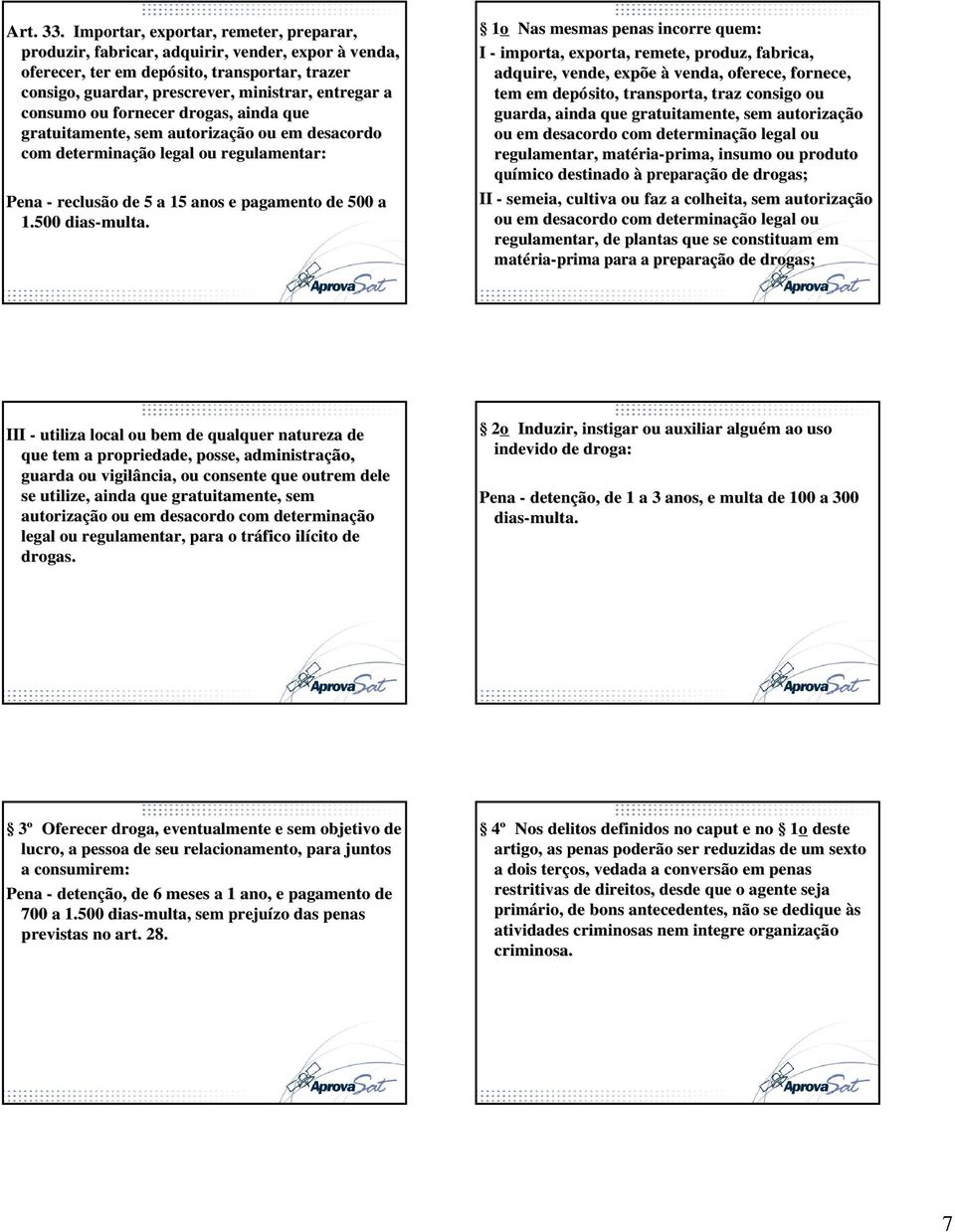 ou fornecer drogas, ainda que gratuitamente, sem autorização ou em desacordo com determinação legal ou regulamentar: Pena - reclusão de 5 a 15 anos e pagamento de 500 a 1.500 dias-multa.