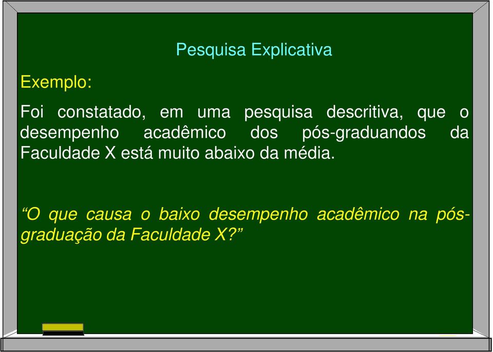 pós-graduandos da Faculdade X está muito abaixo da média.