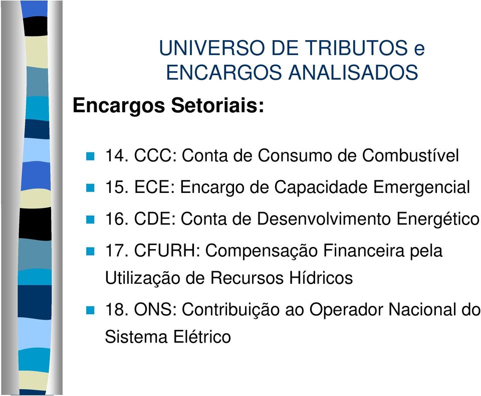 ECE: Encargo de Capacidade Emergencial 16.