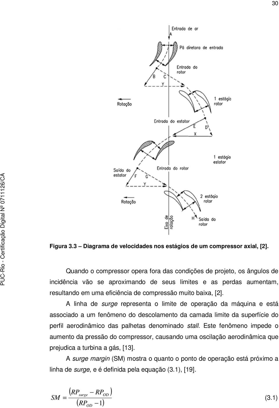 desolamento da amada limite da suerfíie do erfil aerodinâmio das alhetas denominado stall Este fenômeno imede o aumento da ressão do omressor, ausando uma osilação aerodinâmia