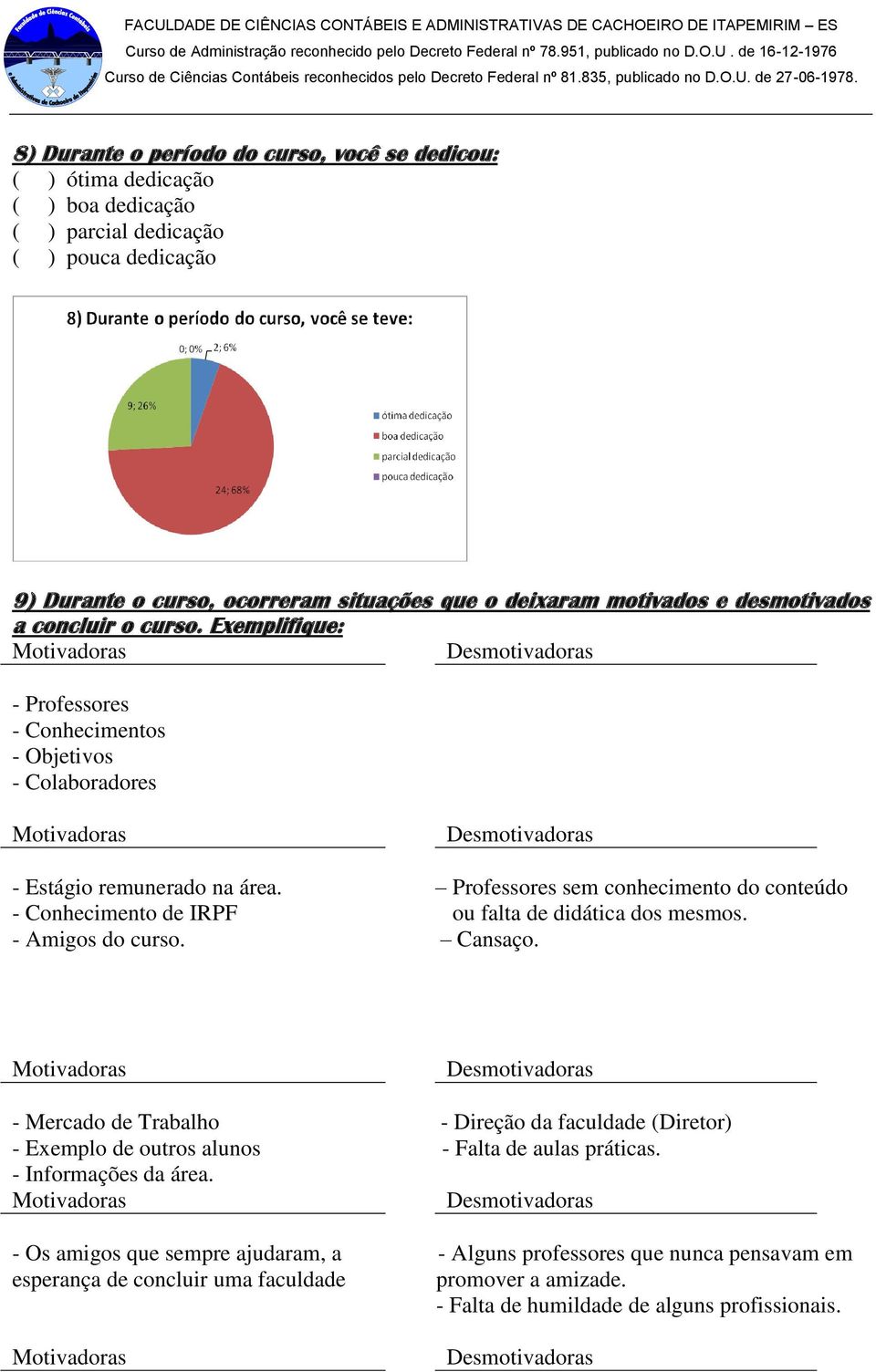 Professores sem conhecimento do conteúdo - Conhecimento de IRPF ou falta de didática dos mesmos. - Amigos do curso. Cansaço.