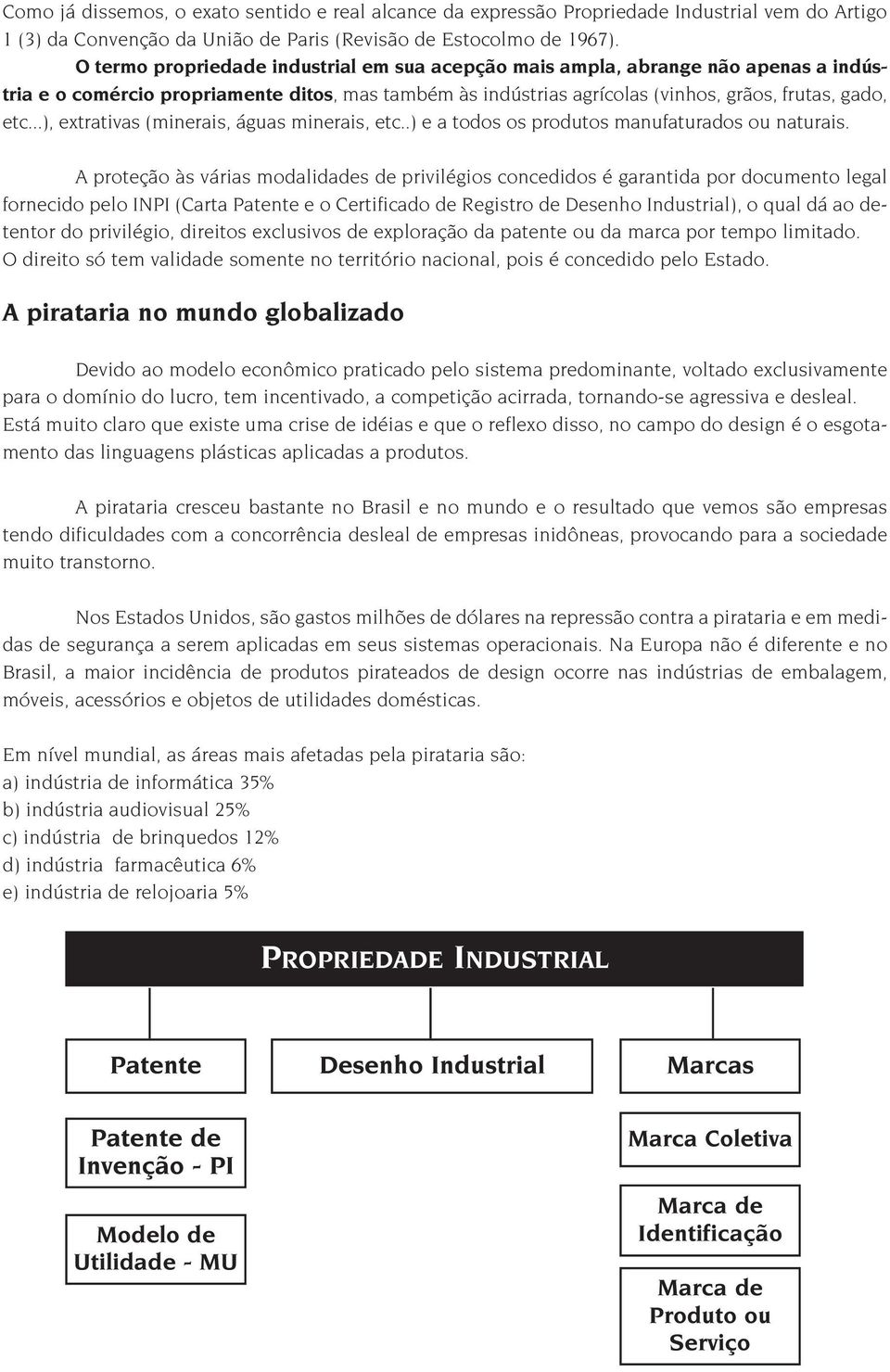 ..), extrativas (minerais, águas minerais, etc..) e a todos os produtos manufaturados ou naturais.