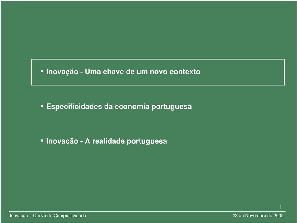 Especificidades da economia