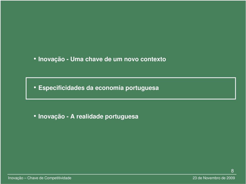 Especificidades da economia