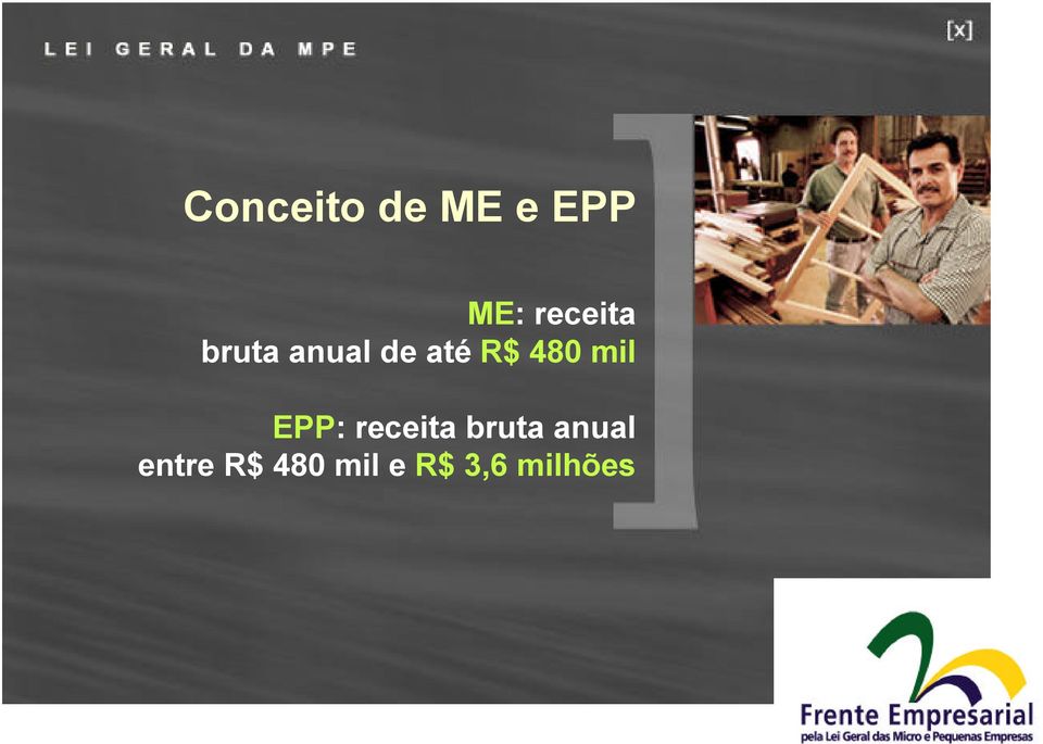 480 mil EPP: receita bruta