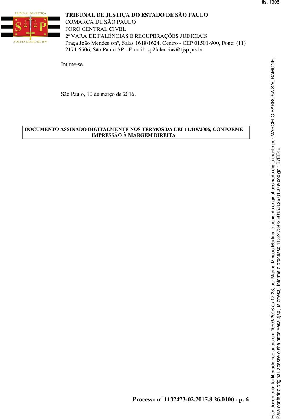 DOCUMENTO ASSINADO DIGITALMENTE NOS TERMOS DA