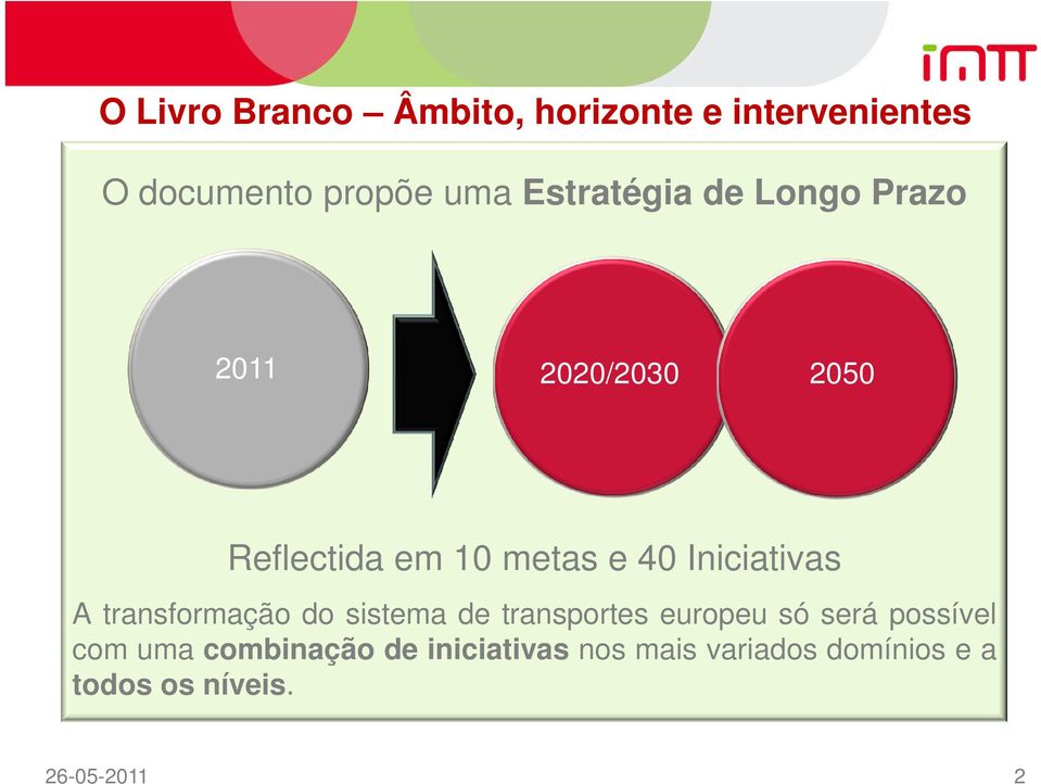 Iniciativas A transformação do sistema de transportes europeu só será possível