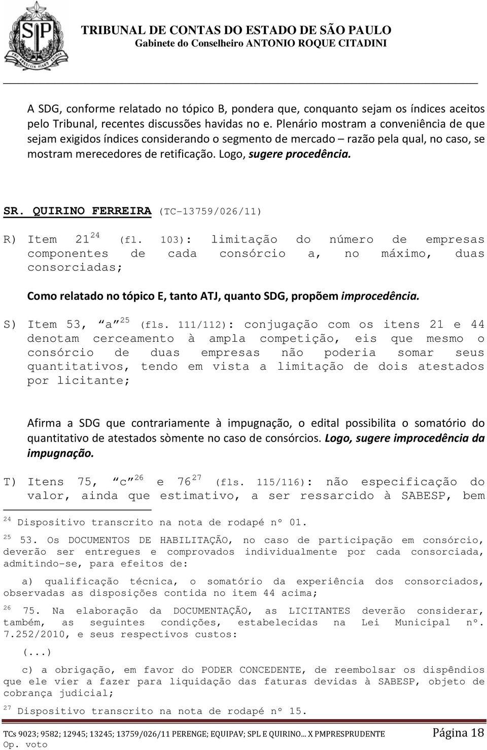 QUIRINO FERREIRA (TC-13759/026/11) R) Item 21 24 (fl.