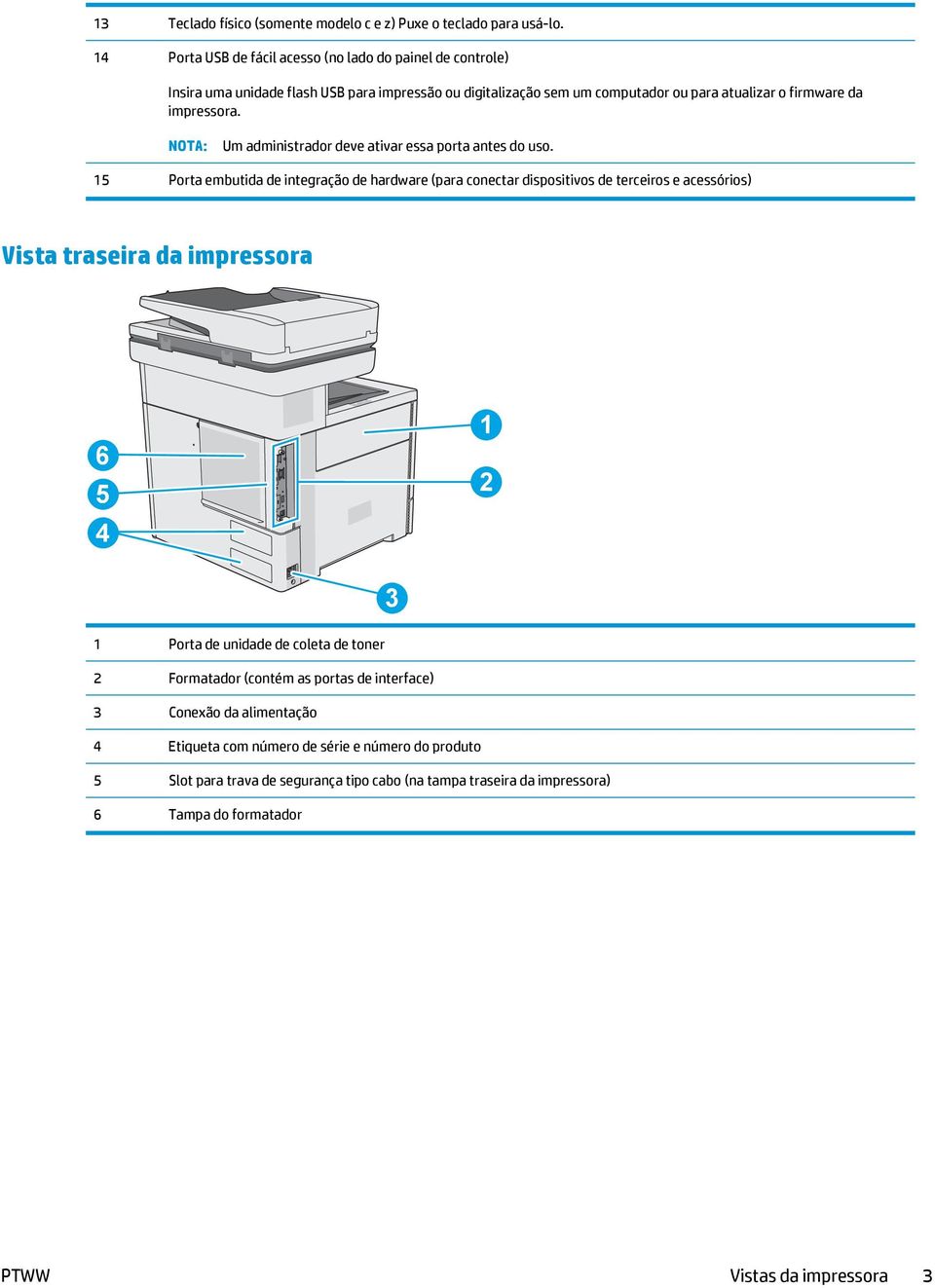 NOTA: Um administrador deve ativar essa porta antes do uso.