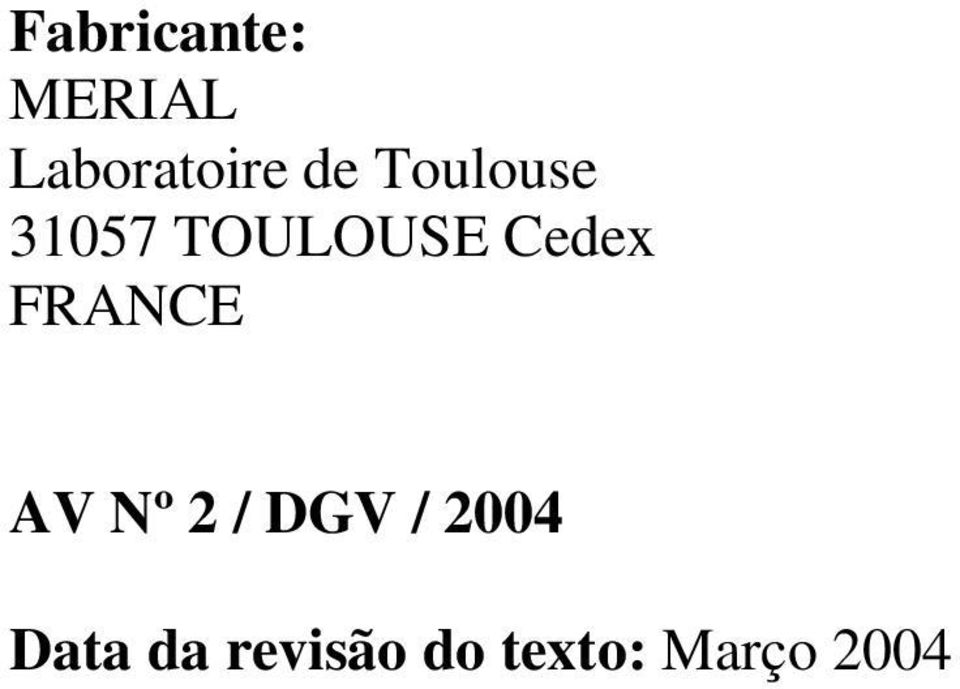 Cedex FRANCE AV Nº 2 / DGV /