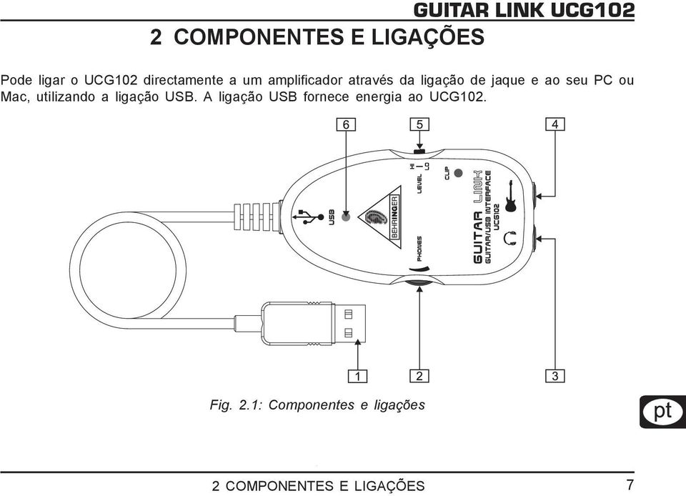 utilizando a ligação USB.