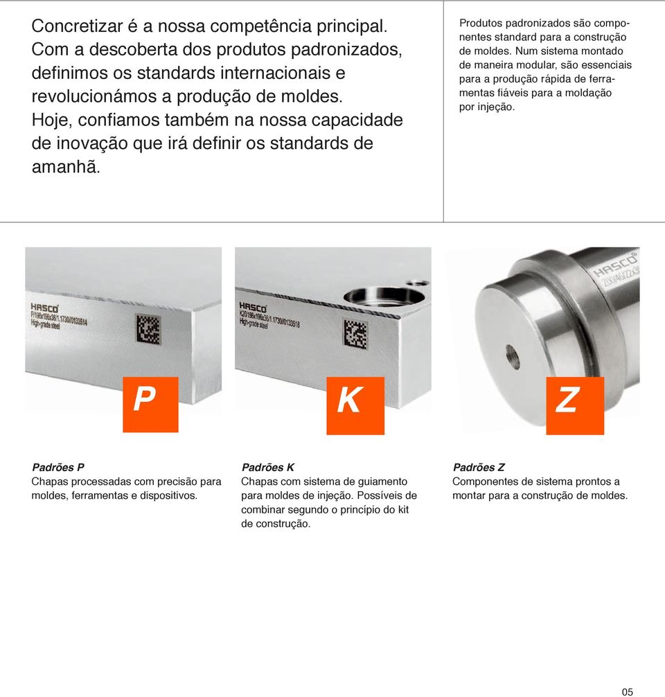 Num sistema montado de maneira modular, são essenciais para a produção rápida de ferramentas fiáveis para a moldação por injeção.