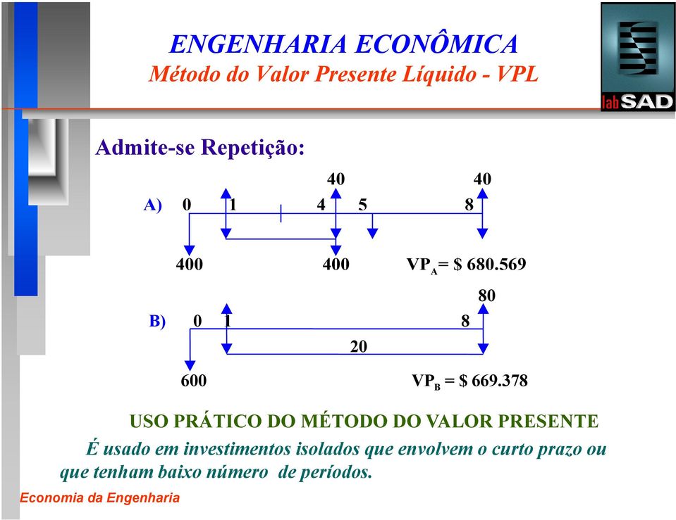 378 USO PRÁTICO DO MÉTODO DO VALOR PRESENTE É usado em investimentos