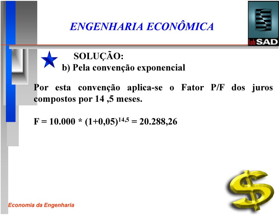 P/F dos juros compostos por 14,5 meses.