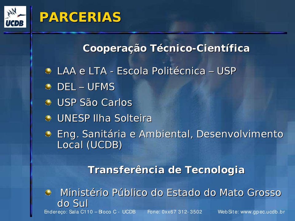 Sanitária e Ambiental, Desenvolvimento Local (UCDB)