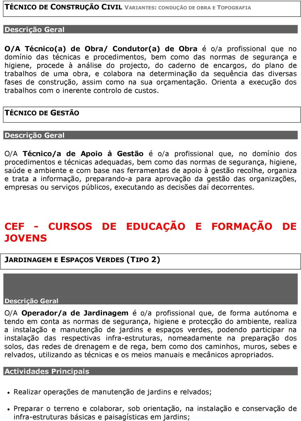 sua orçamentação. Orienta a execução dos trabalhos com o inerente controlo de custos.