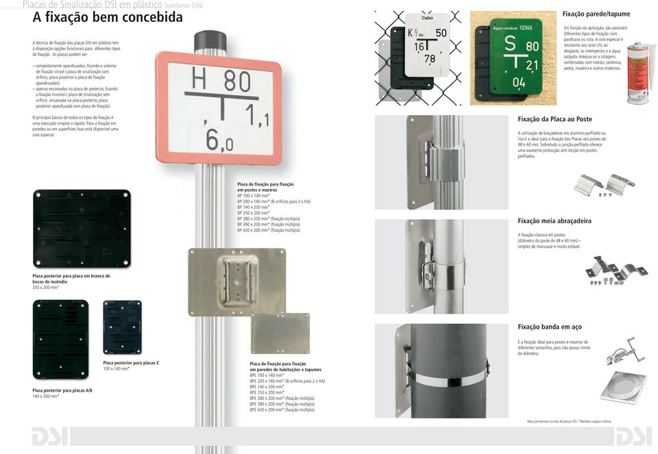 A técnica de fixação das placas DSI em plástico tem à disposição opções funcionais para diferentes tipos de fixação.
