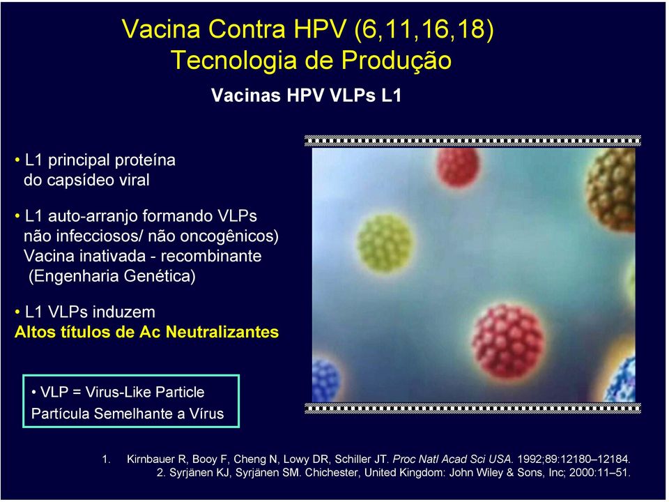 tulos de Ac Neutralizantes VLP = Virus-Like Particle Partícula Semelhante a Vírus 1.