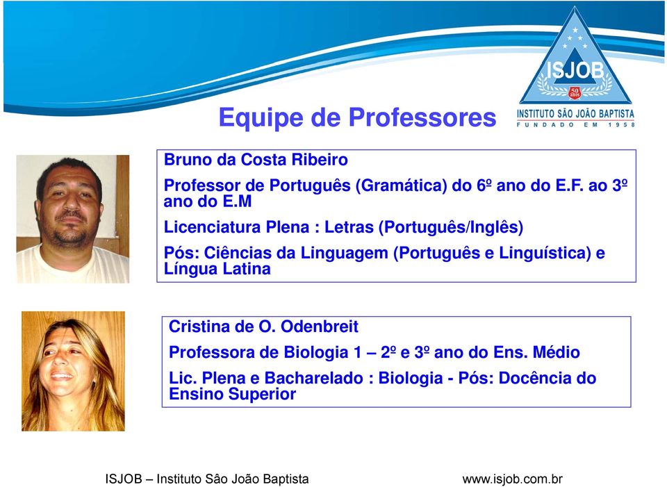 M Licenciatura Plena : Letras (Português/Inglês) Pós: Ciências i da Linguagem (Português e