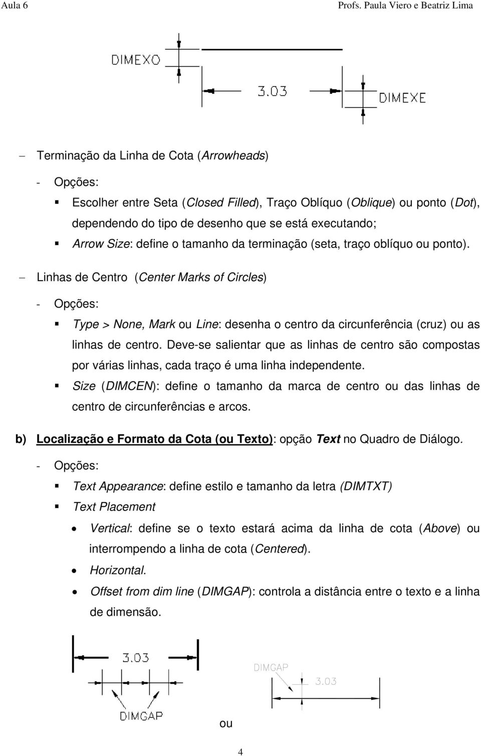 Deve-se salientar que as linhas de centro são compostas por várias linhas, cada traço é uma linha independente.