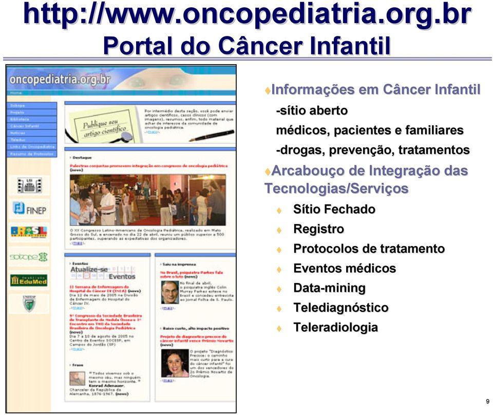 pacientes e familiares -drogas, prevenção, tratamentos Arcabouço de Integração das